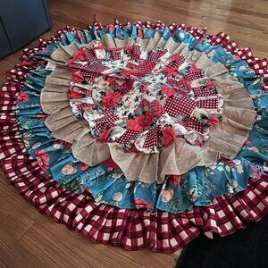 Pioneer Woman Vintage Loral Teal Christmas Skirt 2020